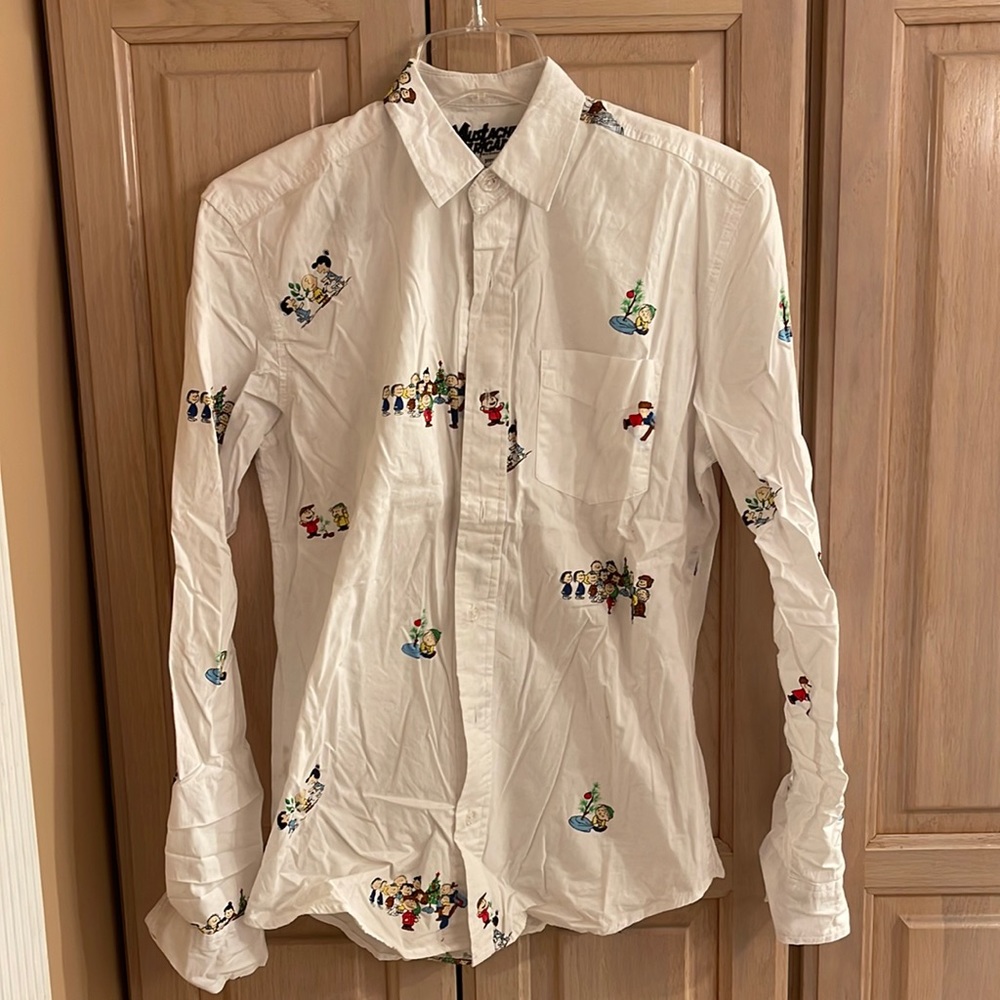 Peanuts Christmas Button Down Top - image 1
